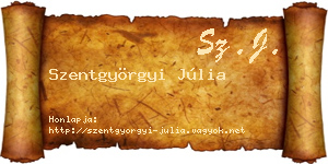 Szentgyörgyi Júlia névjegykártya