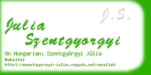 julia szentgyorgyi business card