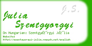 julia szentgyorgyi business card